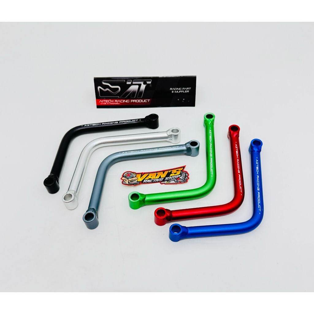 GANTUNGAN KNALPOT AITECH UNIVERSAL ALMUNIUM L TIANG BREKET BRACKET MATIC RX-KING ALMU BUKAN BESI CNC