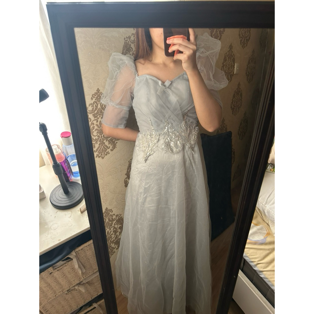 Preloved Dress Pesta Sweet 17 Prewed Fairy Abu Grey Bridesmaid