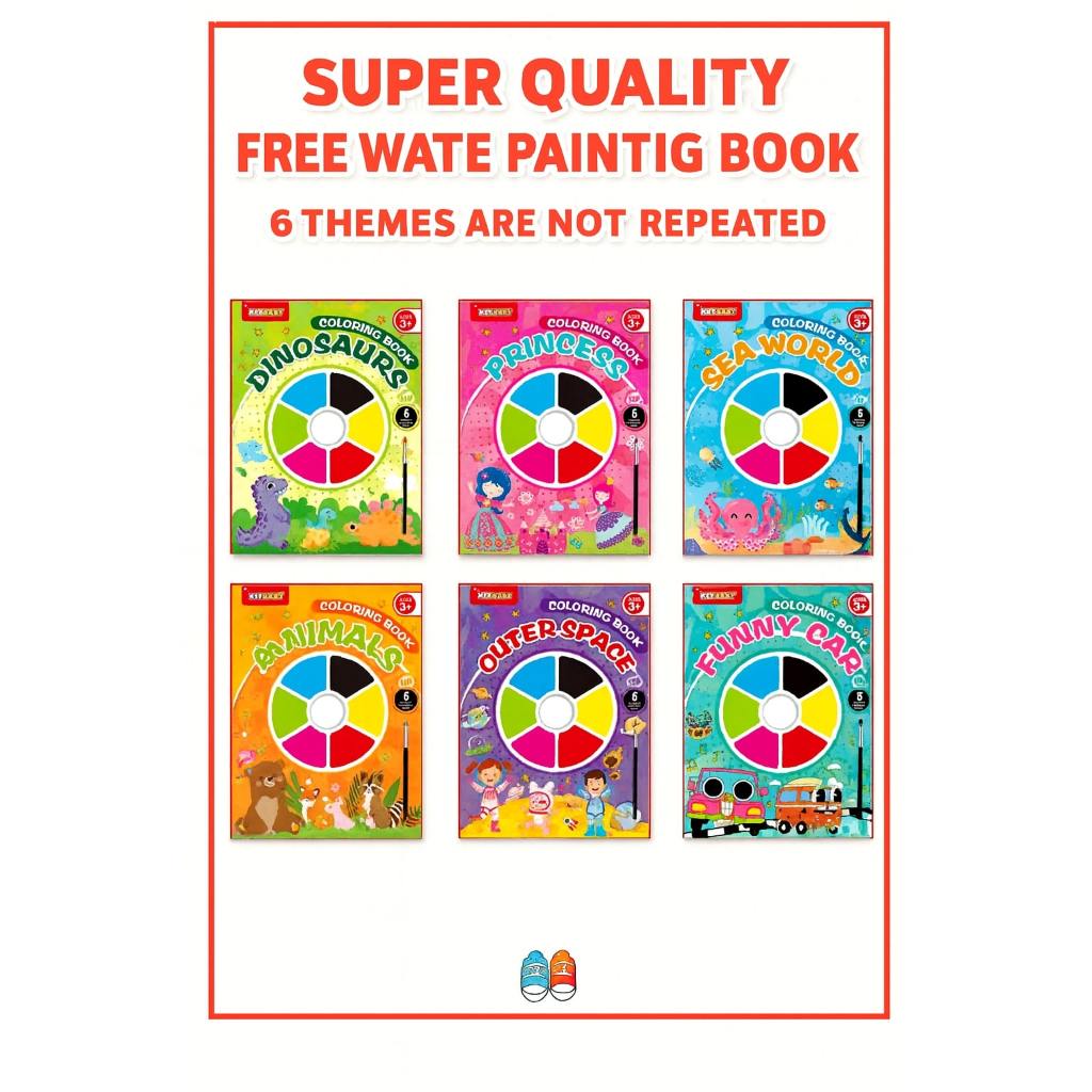 Buku Mewarnai Anak 6 Tema Edukatif Murah Aman-Buku Mewarnai Air Anak Free CAT AIR GROSIR- Buku Warna