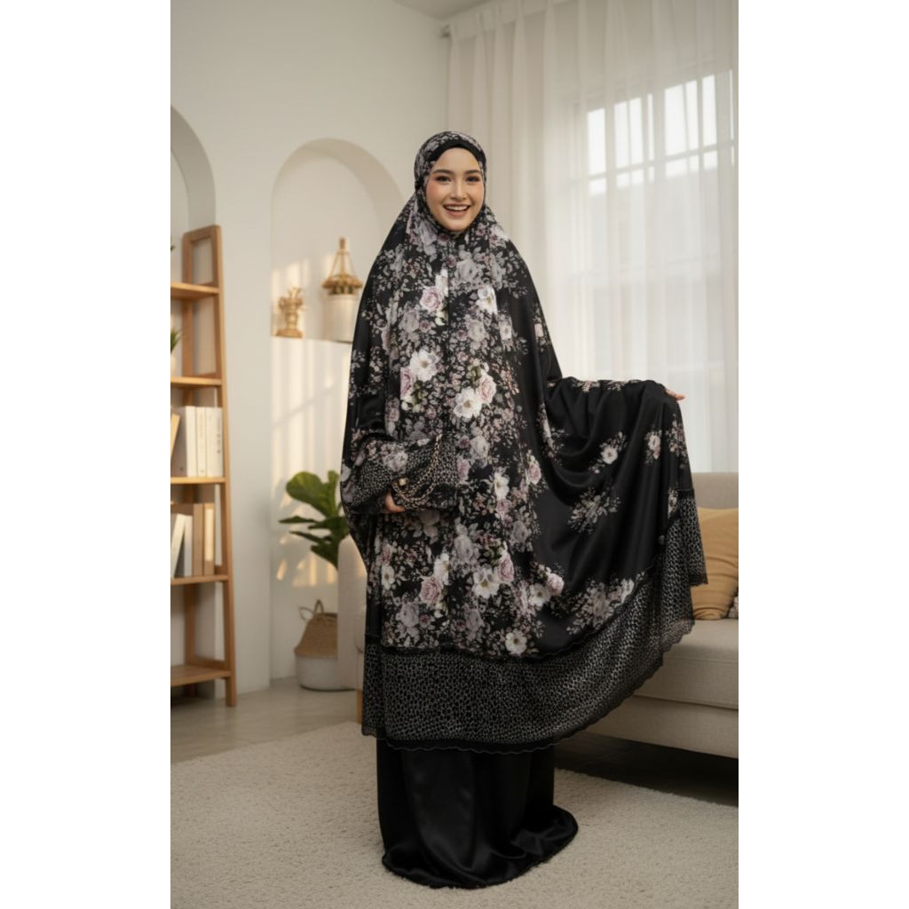 ZaaLove_Mukena Kinaya Armani silk Jumbo Dewasa Renda motif muslim