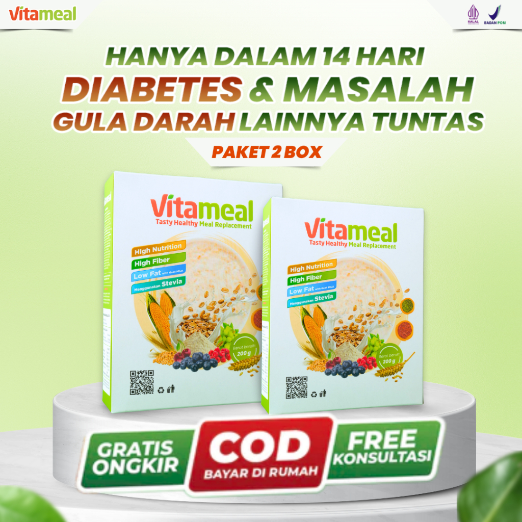 VITAMEAL Diabetes Sereal Asam Lambung Multigrain Gula Darah Original 2 Box VITAMEL GERD