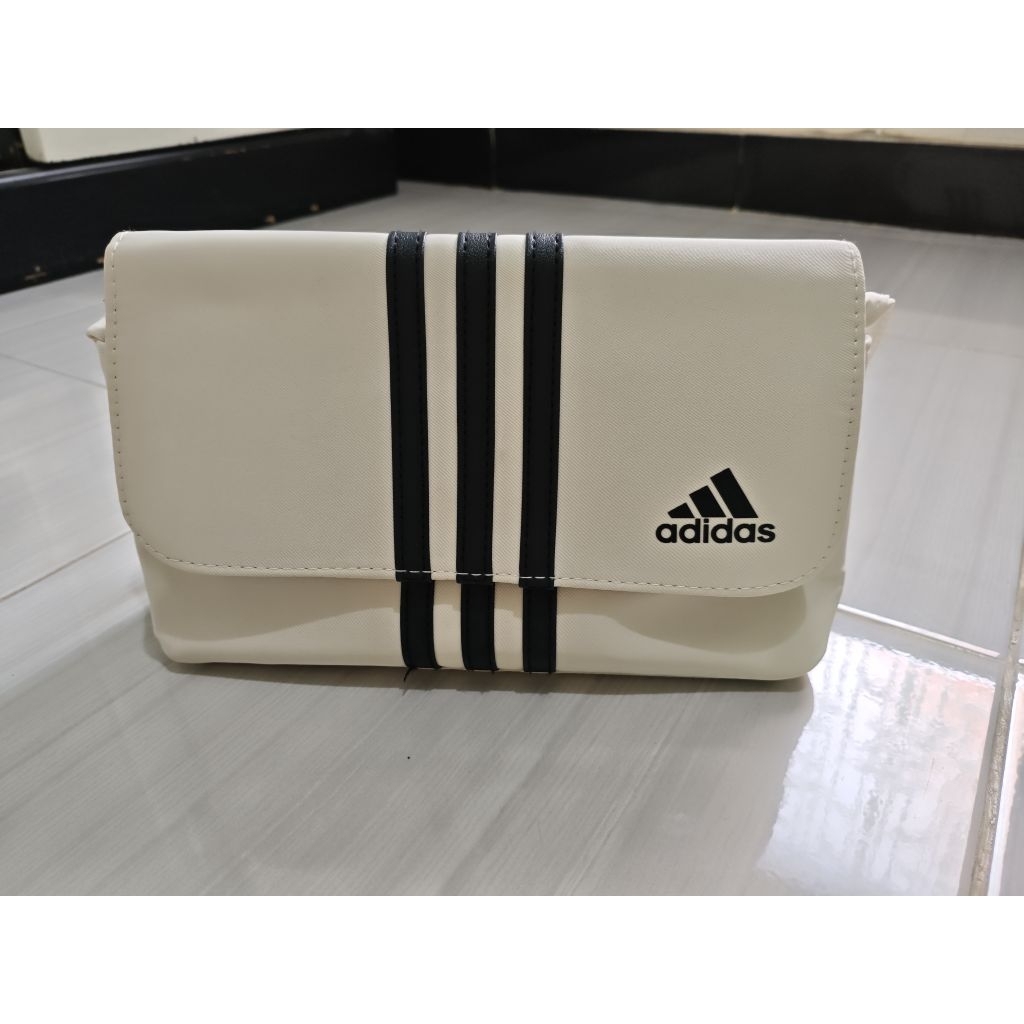 Tas adidas three stripes sling bag putih 2in1 preloved