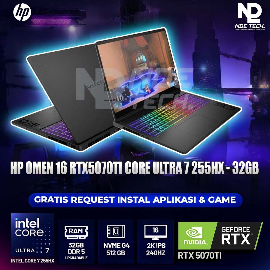 HP OMEN 16 RTX5070TI CORE ULTRA 7 255HX