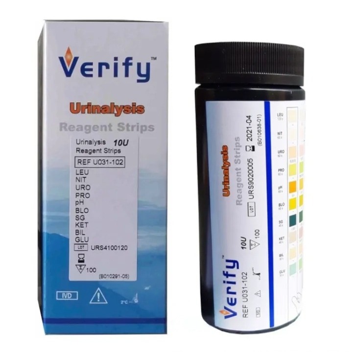VERIFY Urine Gluco Protein PH Test 10 Parameter isi 100 strip