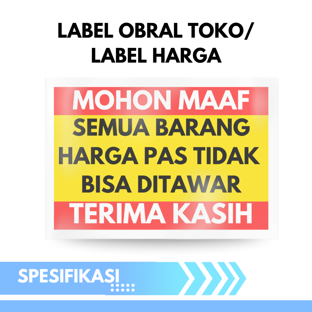 LABEL OBRAL TOKO/LABEL HARGA/KERTAS BANDROL DISKON A4