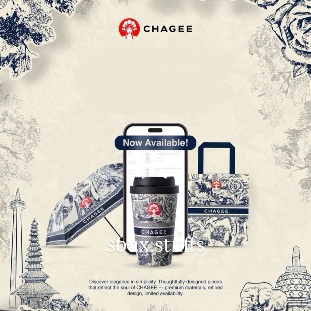 Chagee Tumbler Original Authentic Lock n Lock Tote Bag Payung Umbrella Note Book Agenda Planner