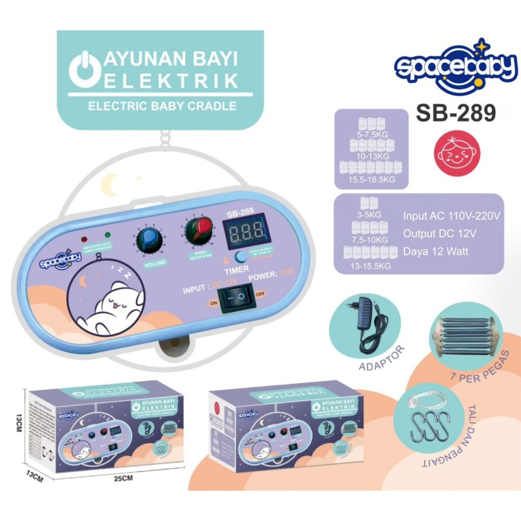 Mesin Ayunan Bayi Elektrik Listrik SPACEBABY Electric Baby Cradle