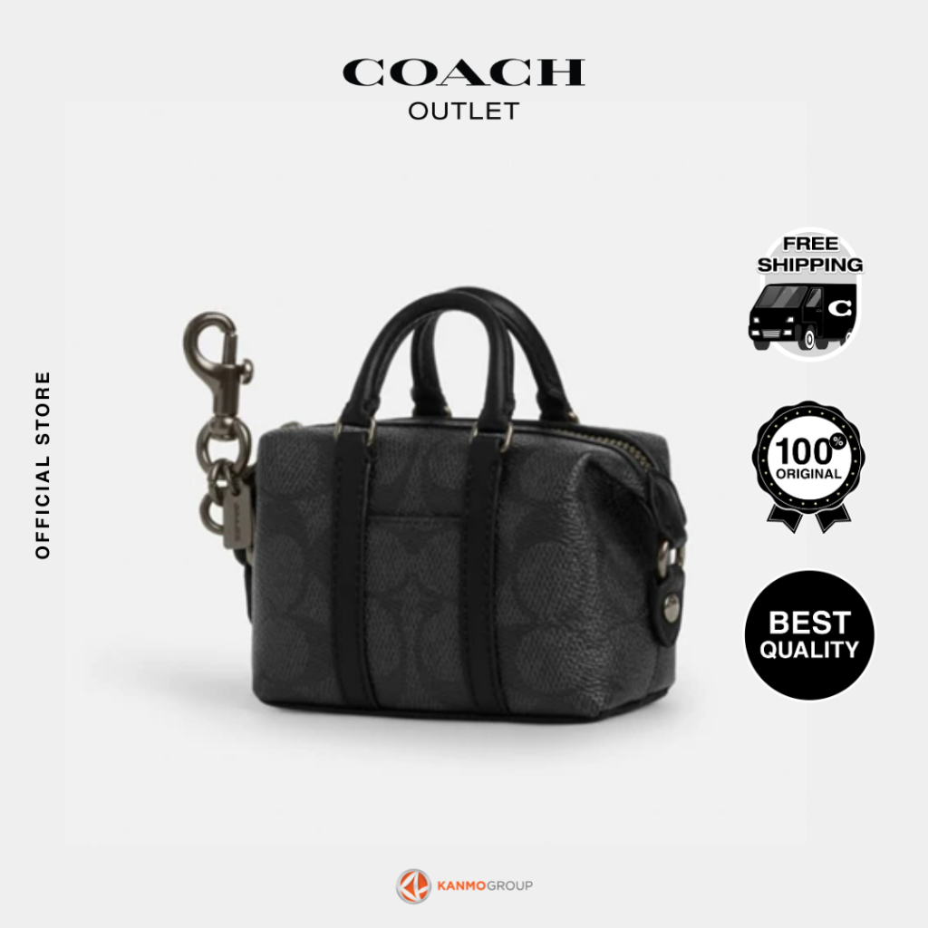 Coach Mini Trekker Bag Charm In Signature Canvas - Gantungan Tas Pria