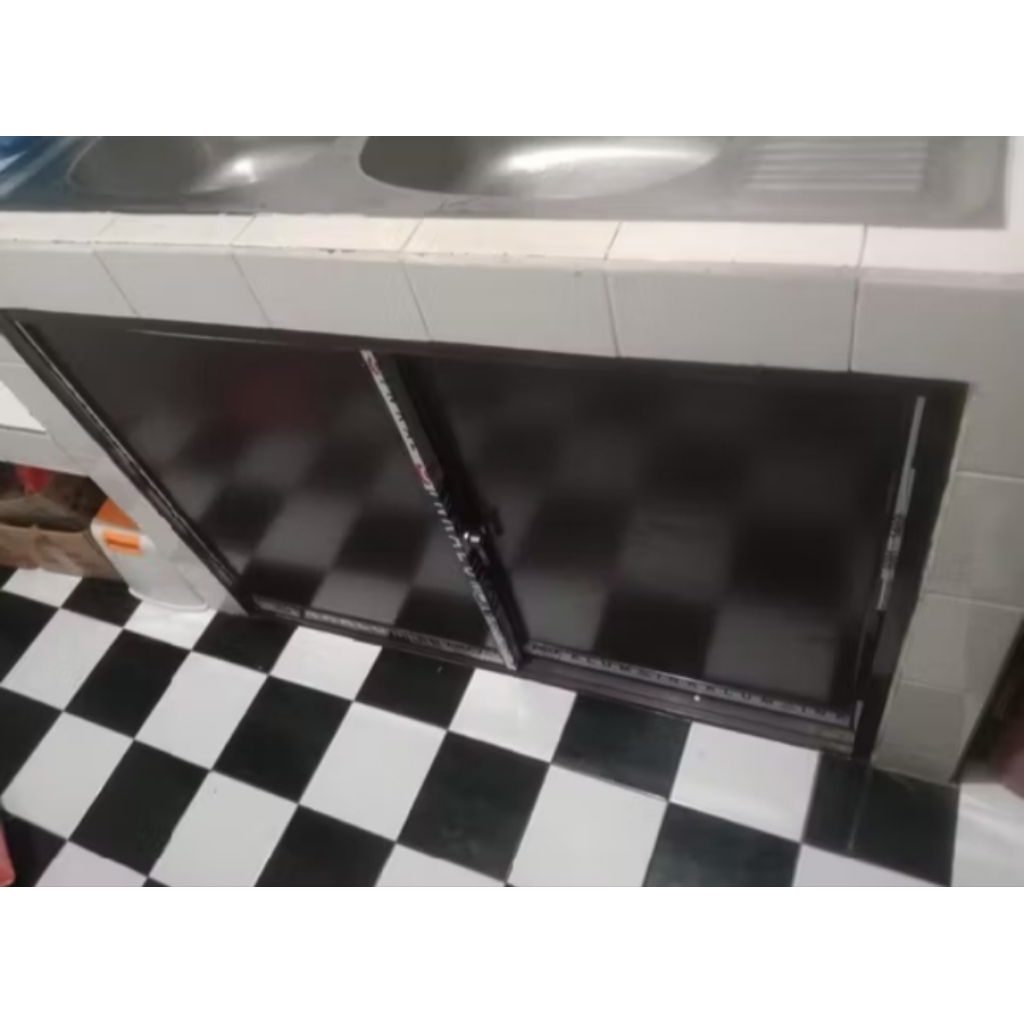 PINTU SLIDING ALUMINIUM BAWAH MEJA DAPUR/WASTAFEL ukuran 70x130