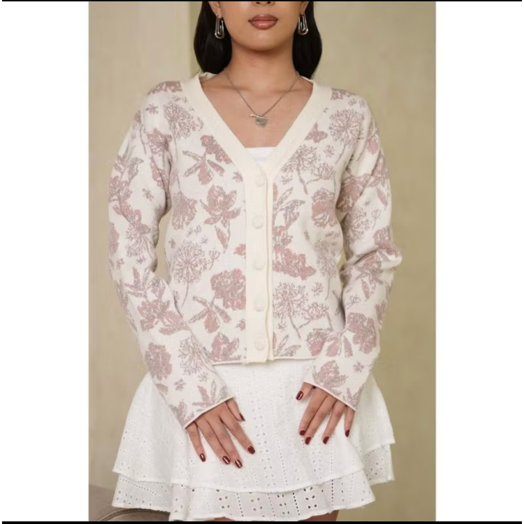 Shiku - Mirelle Cardigan Viscose Floral Lembut