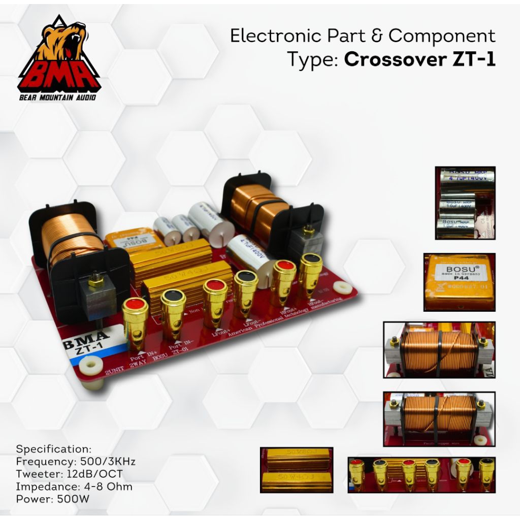 crossover bma zt-1 | kit crossover pasif 2way 500w