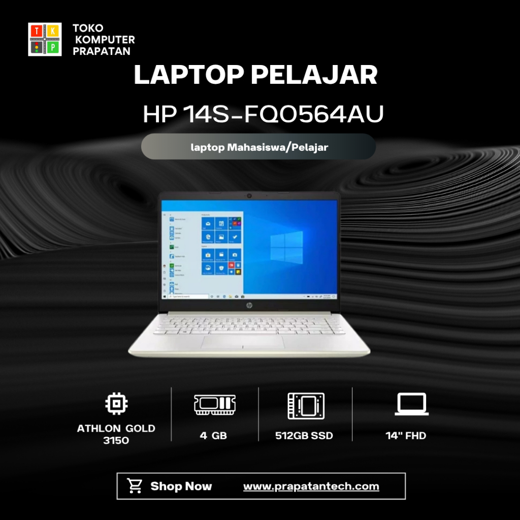 HP 14S FQ0564AU AMD ATHLON GOLD 3150U 4GB 512SSD