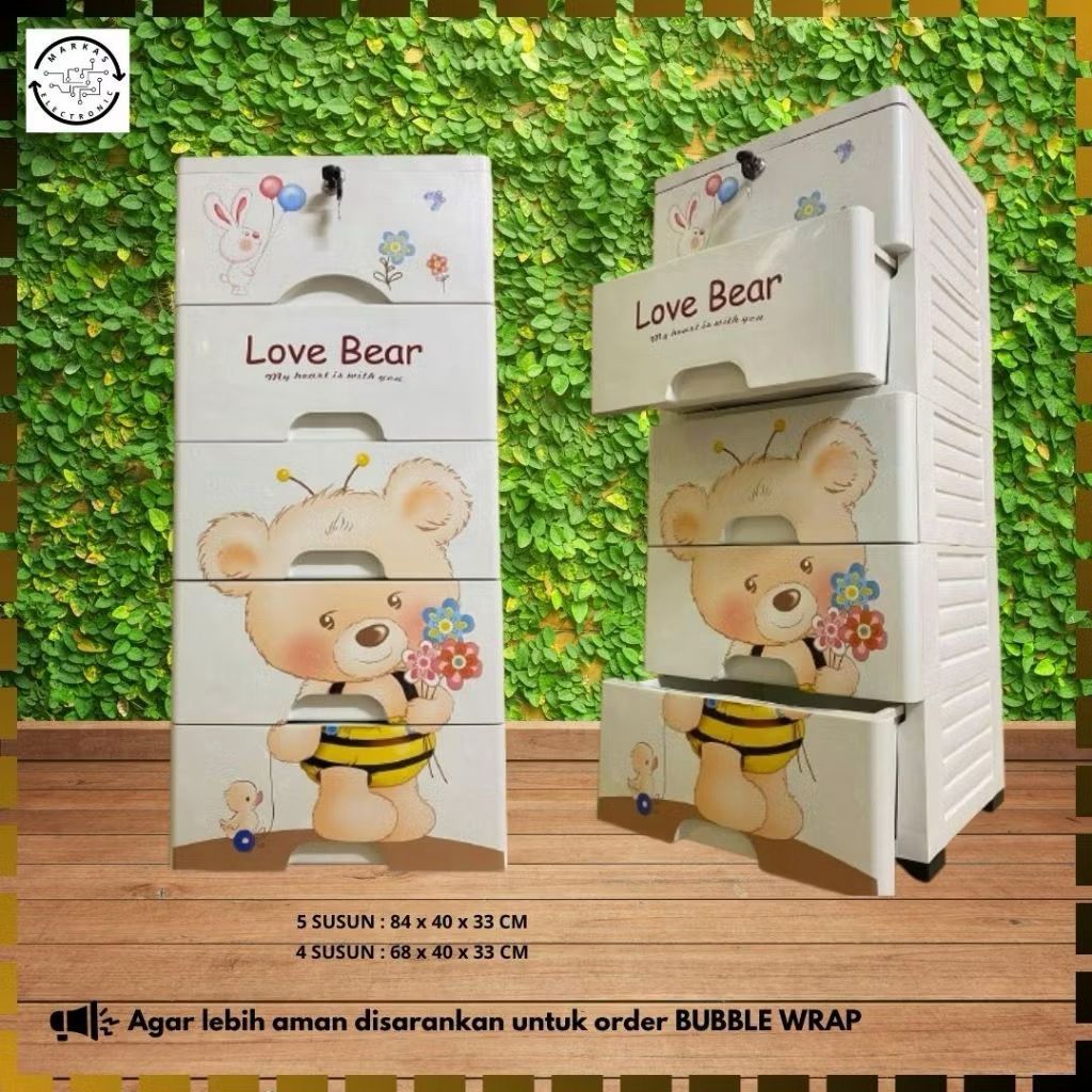 LEMARI BAJU 4 SUSUN - 5 SUSUN LEMARI KARAKTER - LEMARI PLASTIK KARAKTER