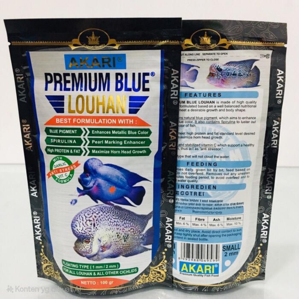 Akari Premium Blue Louhan 100 gr pelet 2 mm