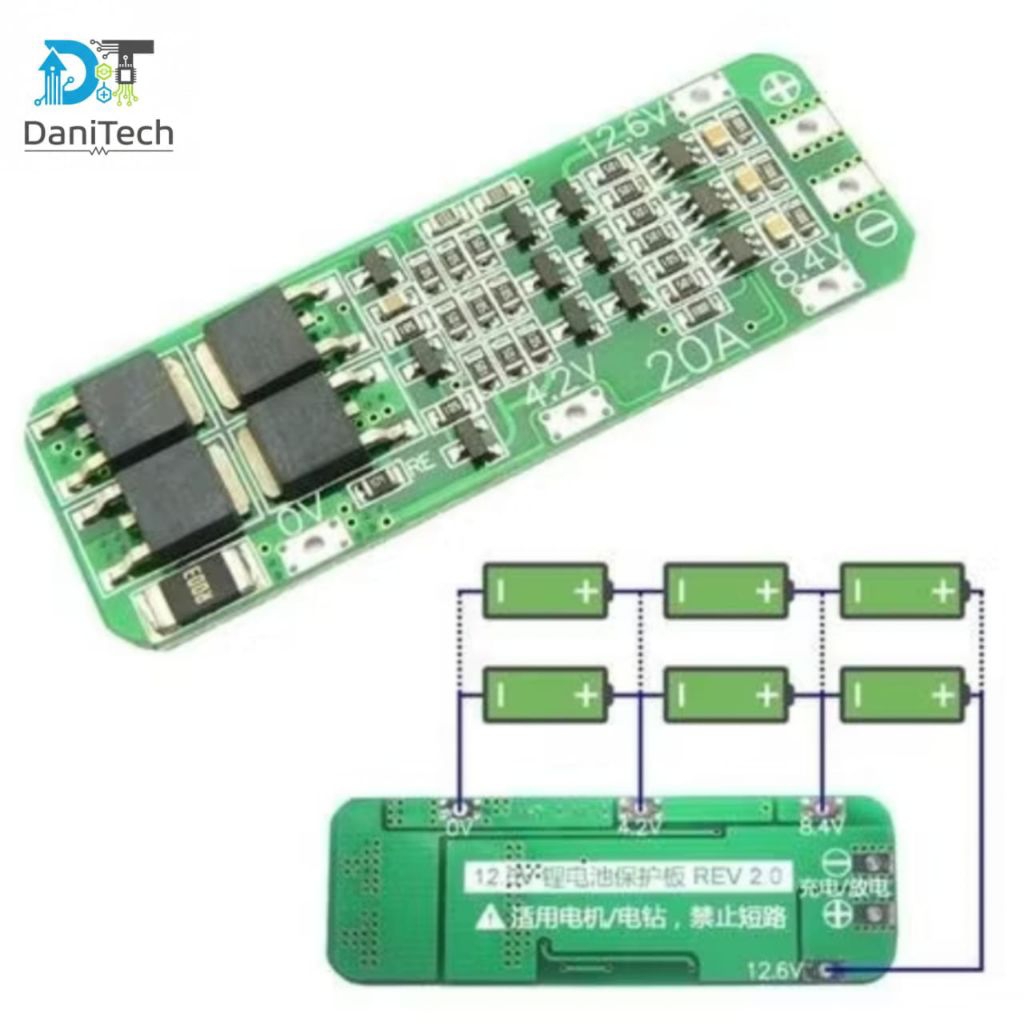 3S 20A Battery 18650 BMS Protection Board 12.6V, Bms batrai 18650