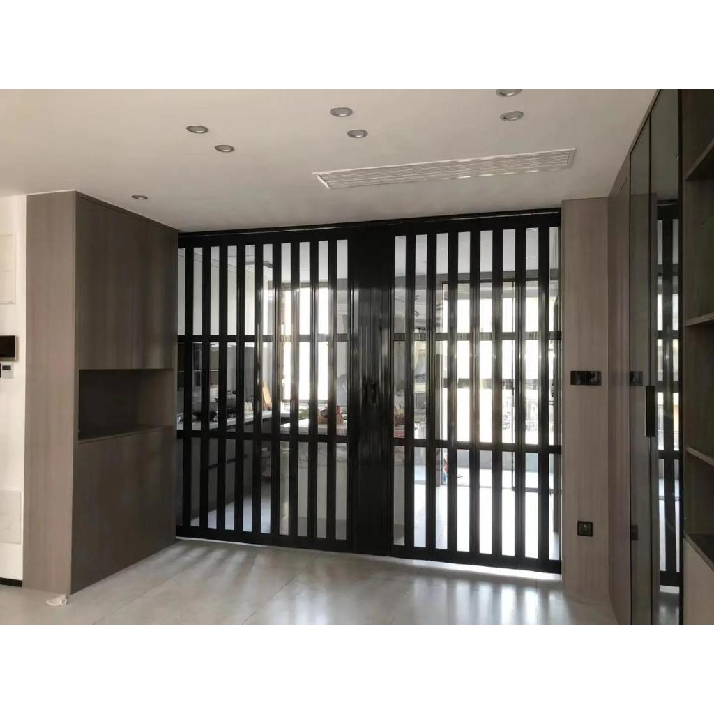 PINTU LIPAT PVC MOTIF KACA TRANSPARAN/PINTU LIPAT PVC PENYEKAT RUANGAN/PINTU LIPAT PVC FOOLDING DOOR