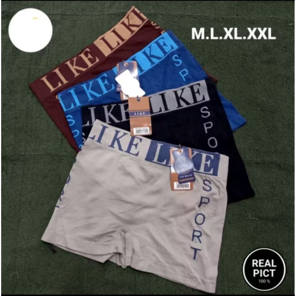 CELANA DALAM CD BOXER PRIA COWOK COWO LAKI-LAKI LIKE RAJUT SEAMLESS TANPA JAHITAN SAMPING IMPORT MUR
