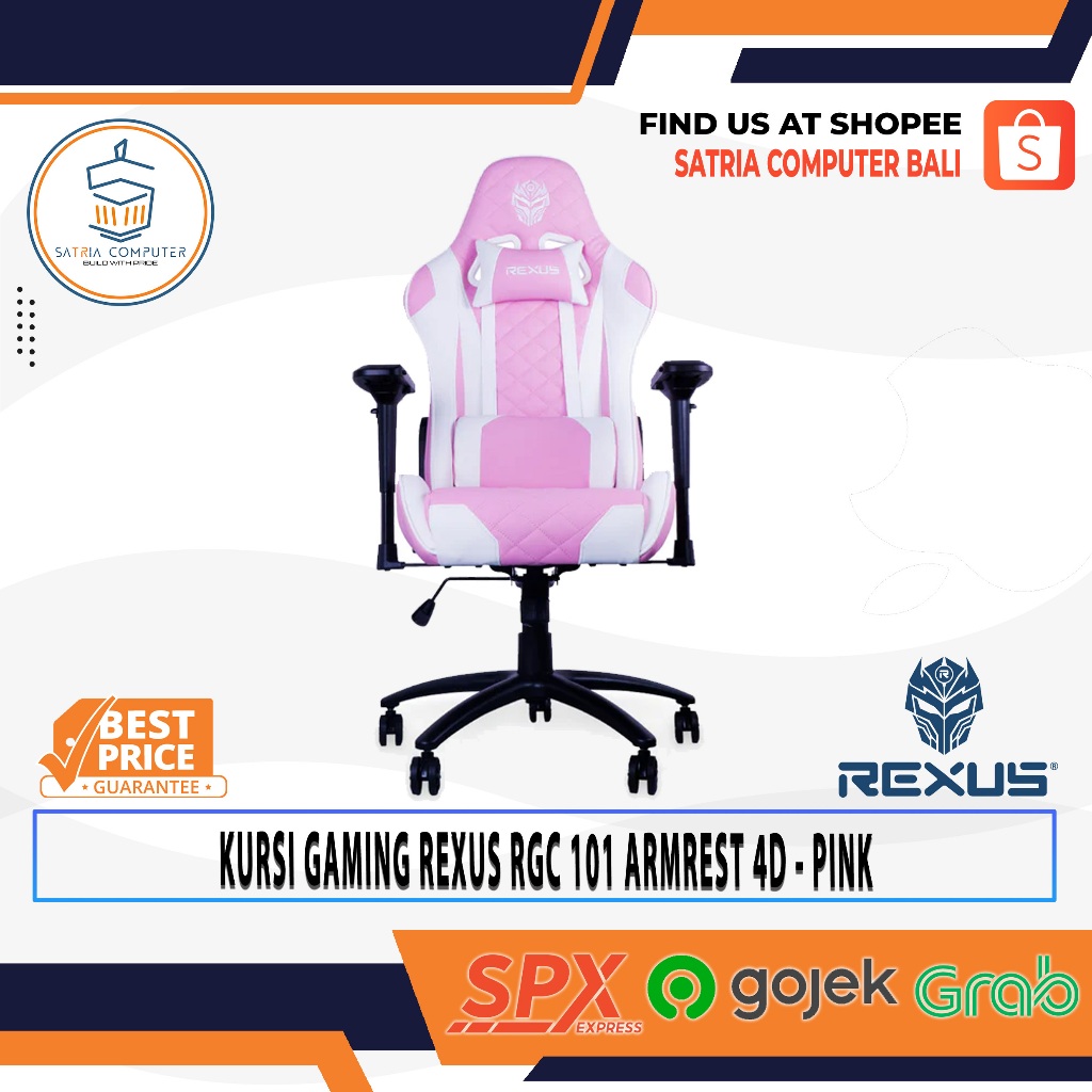 KURSI GAMING REXUS RGC 101 ARMREST 4D - PINK