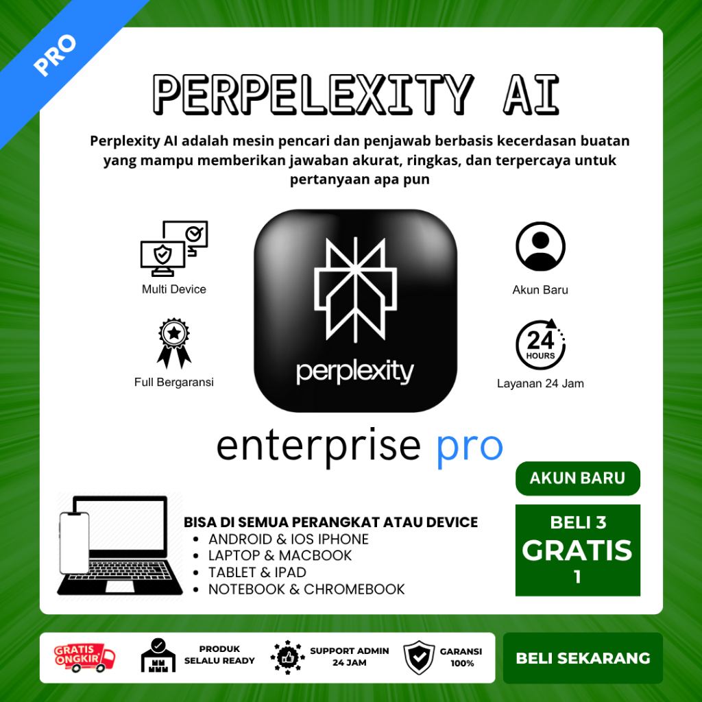 Perplexity AI Pro | 1 Tahun Full Garansi Akun Baru Private