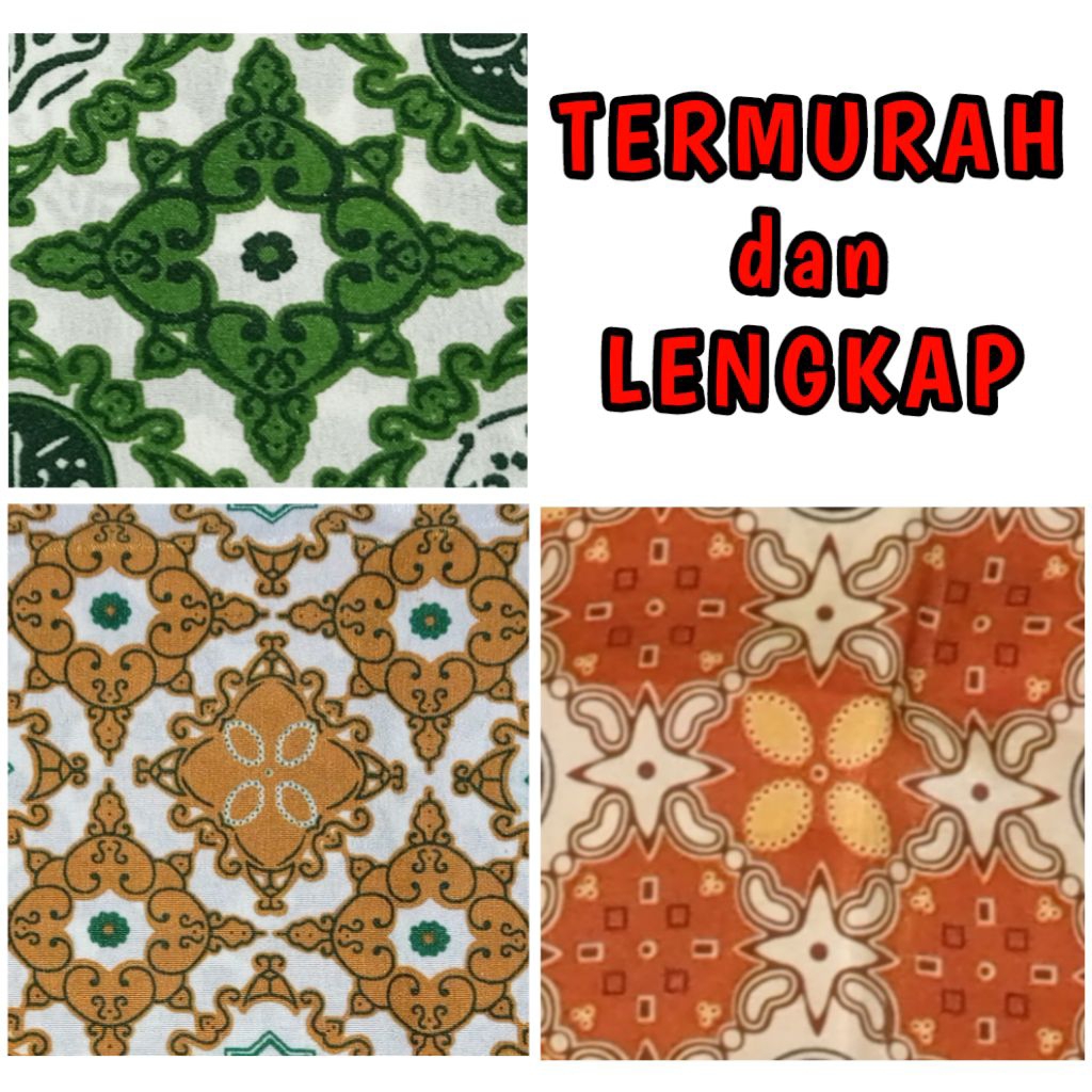 Kain Batik Sekolah Batik Ngaji Batik TPQ Batik Qiroati Oren, Coklat, Hijau