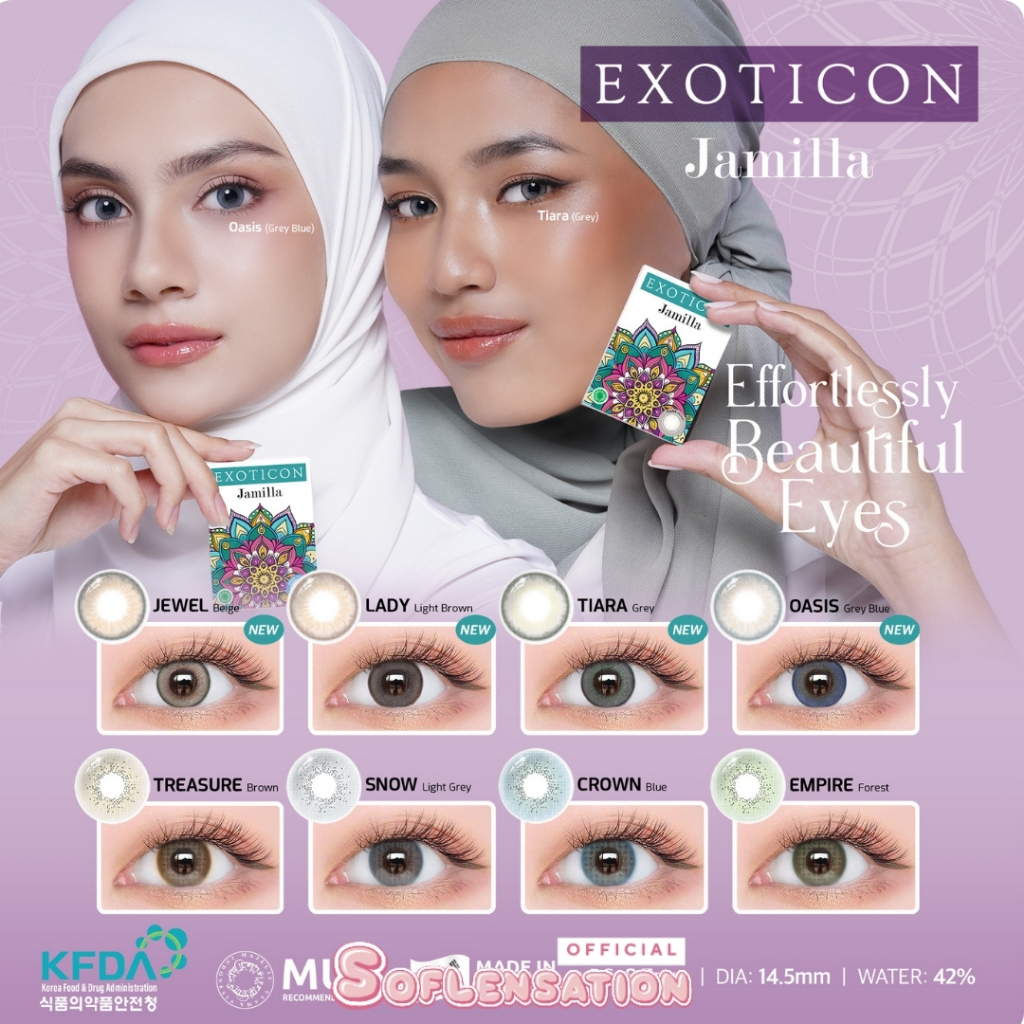 SOFTLENS JAMILLA & NEW JAMILLA DIA. 14.50mm ARABIAN LOOK BY EXOTICON - MINUS -3.00 SD -6.00