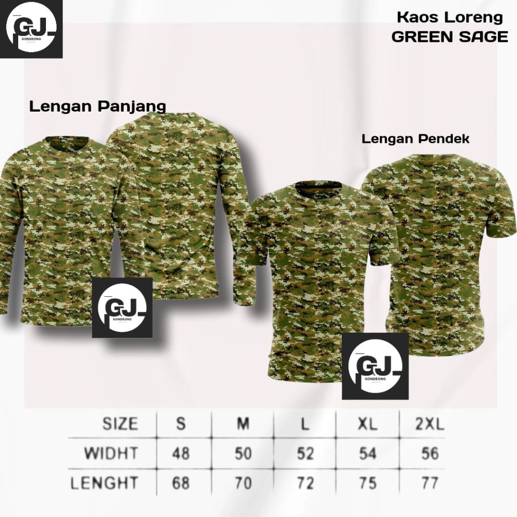 KAOS LORENG TNI SAGE GREEN TERBARU / BAJU DRYFIT LORENG SAGE GREEN TNI LENGAN PENDEK DAN LENGAN PANJ