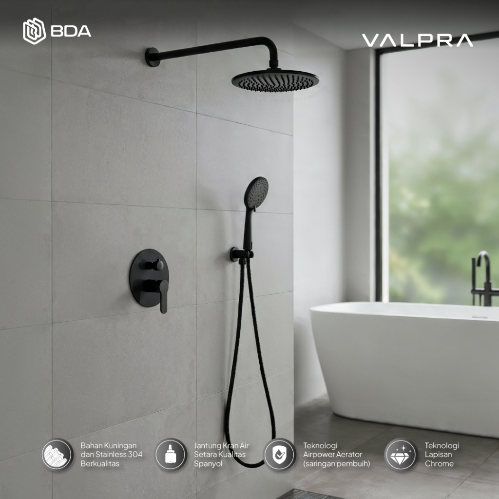 Valpra Shower Kamar Mandi Set Shower Set Tanam Shower Mandi Panas Dingin V CS 5701