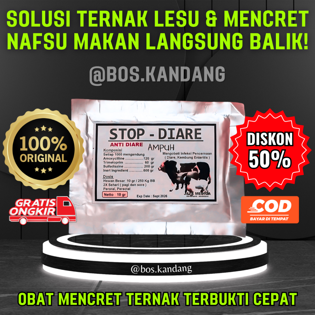OBAT DIARE TERNAK PALING AMPUH TERBUKTI CEPAT - Atasi Mencret Sapi Kambing Kerbau Dalam 1 Hari | Ter