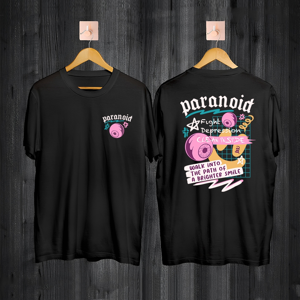 KAOS DISTRO HITAM JEPANG | BAJU KAOS PRIA WANITA | KAOS JEPANG PARANOID| DISTRO KAOS PRIA WANITA | K