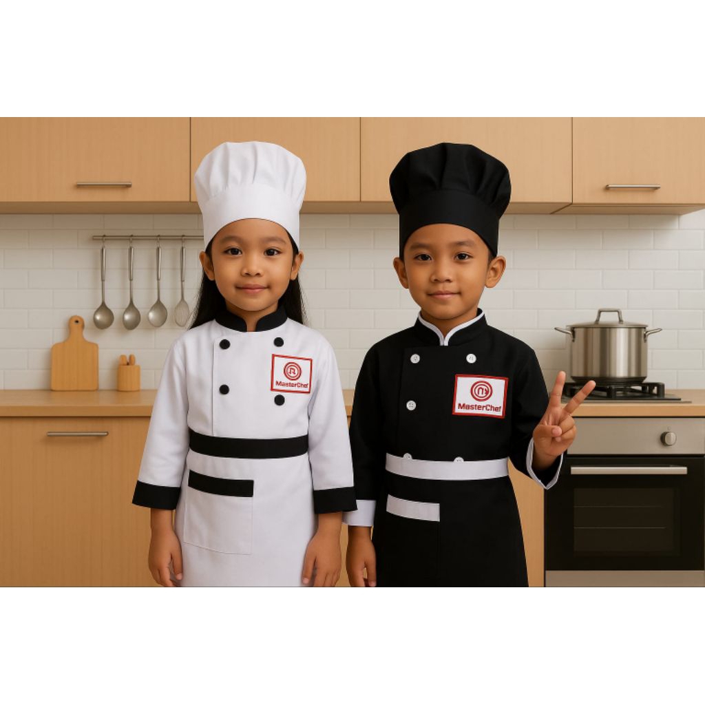 Baju Koki Anak / Baju Masak / Kostum Profesi Koki Master Chef