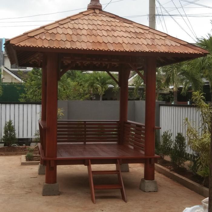 Gazebo kayu kelapa / Saung gajebo murah / saung jepara / rumah kayu kelapa