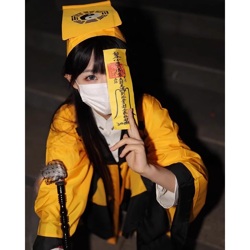 Halloween Taoist robe costume set, ancient-style clothing (including Taoist robe, long robe)