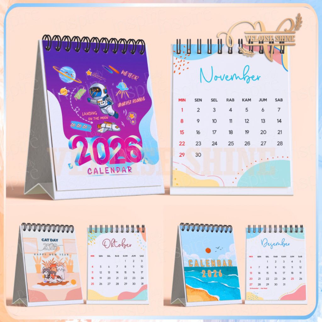 (COD) KALENDER MINI AESTHETIC 2026 KALENDER DUDUK MEJA CALENDAR MINI 2026 DESK CALENDAR 2026