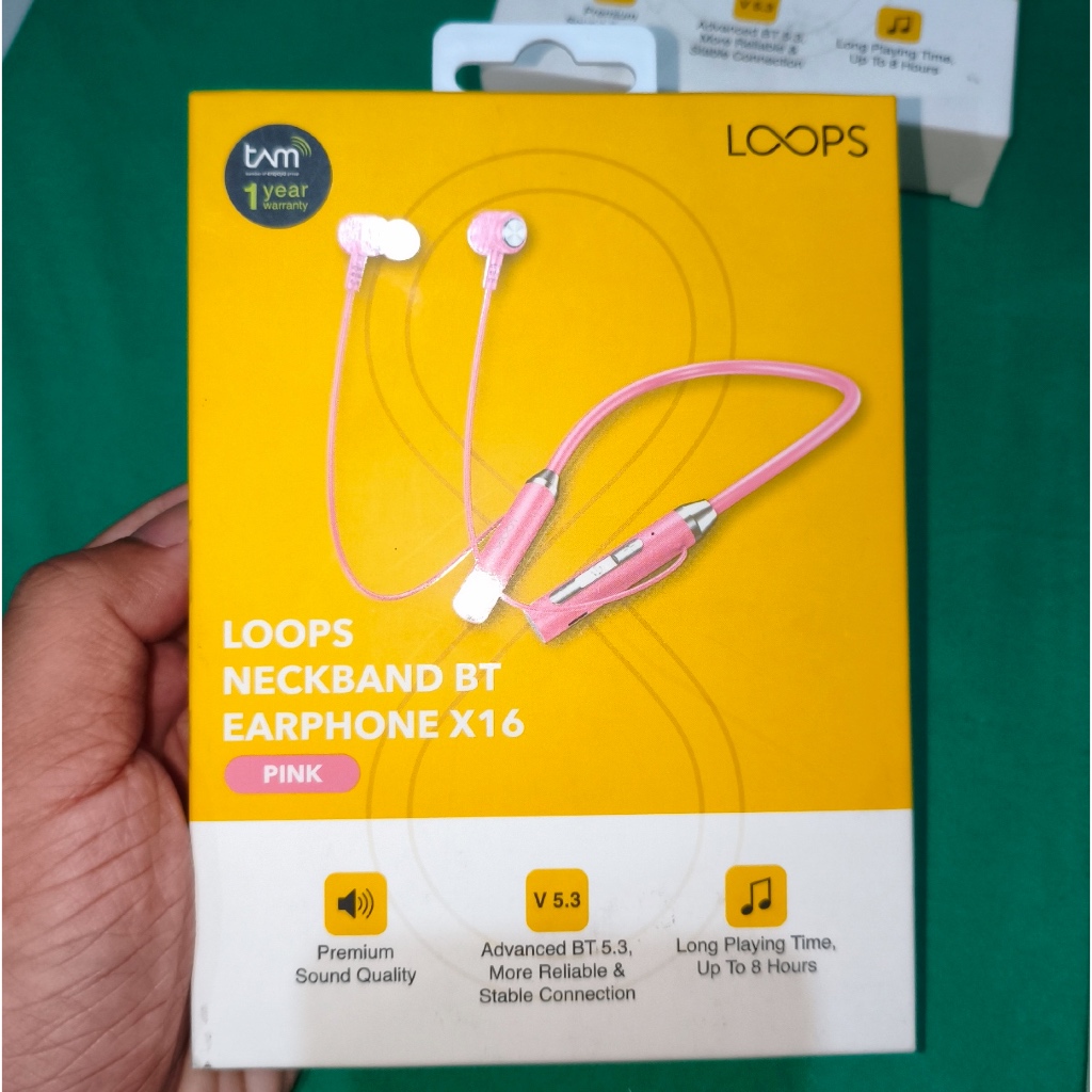 LOOPS Bluetooth Earphone X16 - Pink