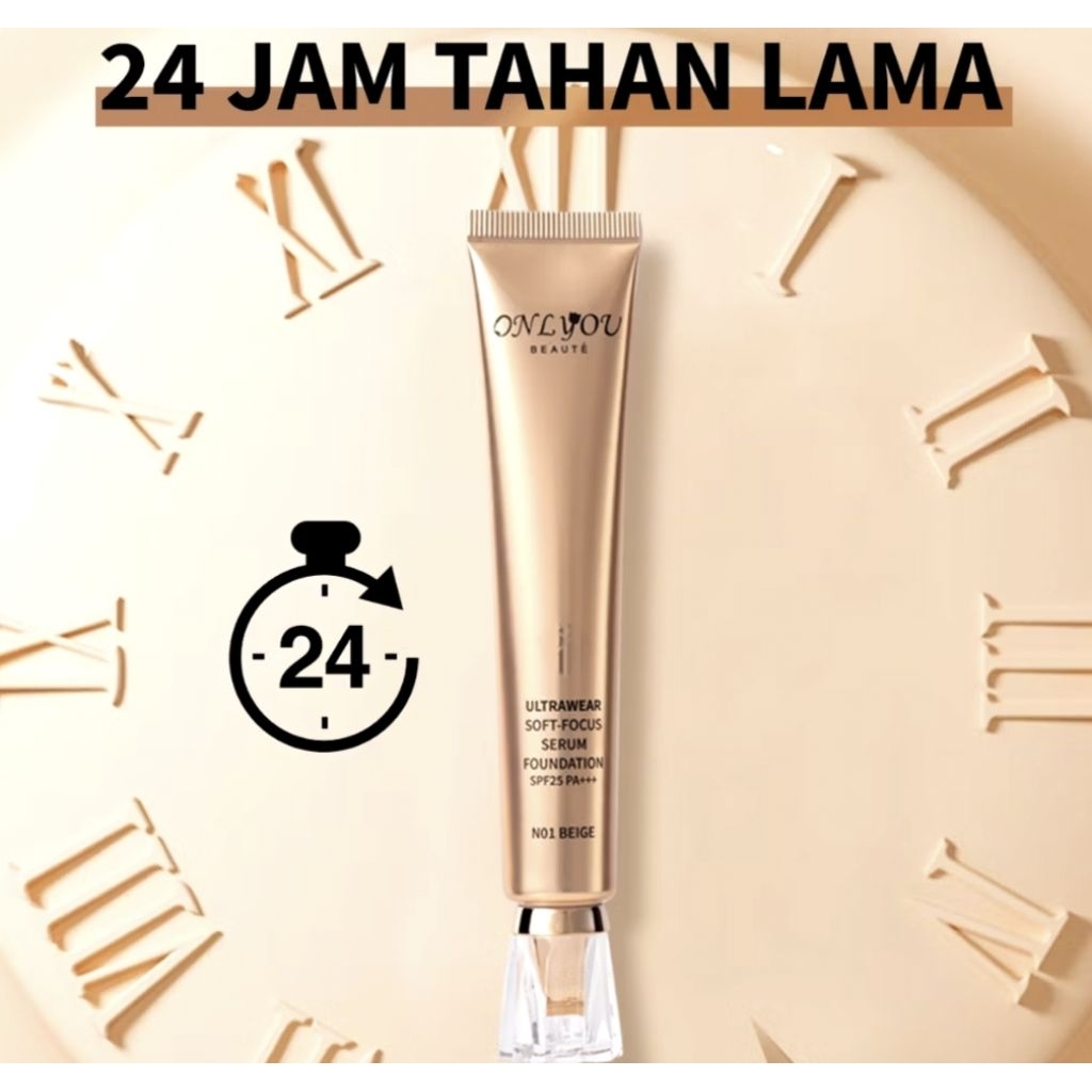Foundation ONLYOU Glowing Waterproof Tahan Lama C01 kemasan baru