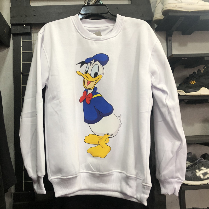 Sweater Donald Duck Crewneck Bahan Cotton Fleece