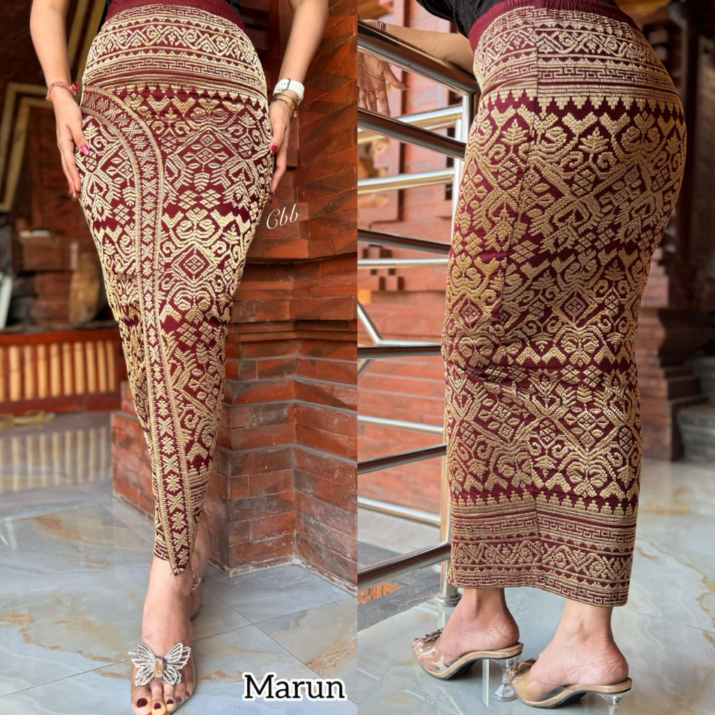 Kamen jadi strait bordir full gold bordir