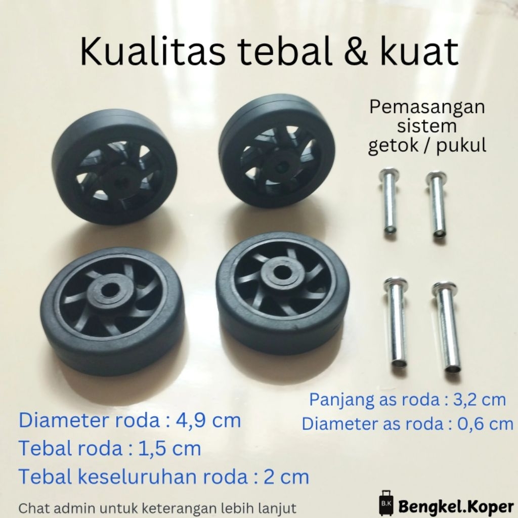 RODA KOPER SINGLE / RODA KOPER UNIVERSAL / RODA PENGGANTI UNTUK KOPER