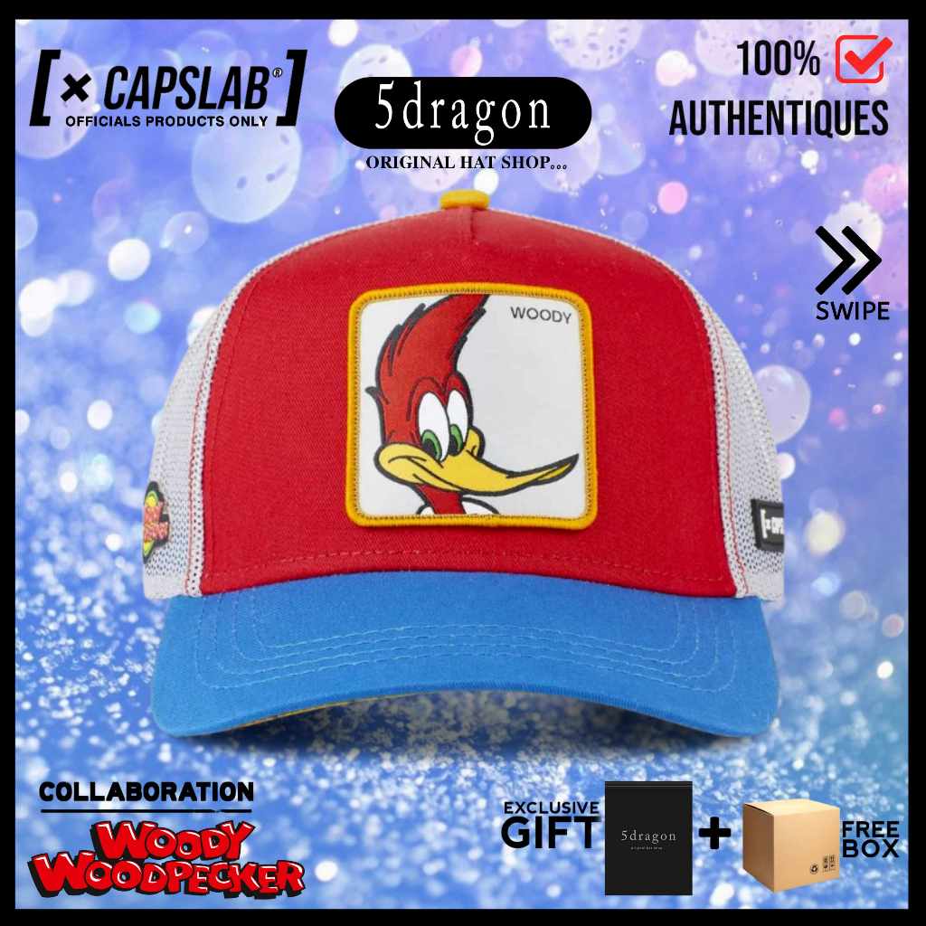 TOPI CAPSLAB ORIGINAL TRUCKER WOODY WOODPECKER RED AND BLUE