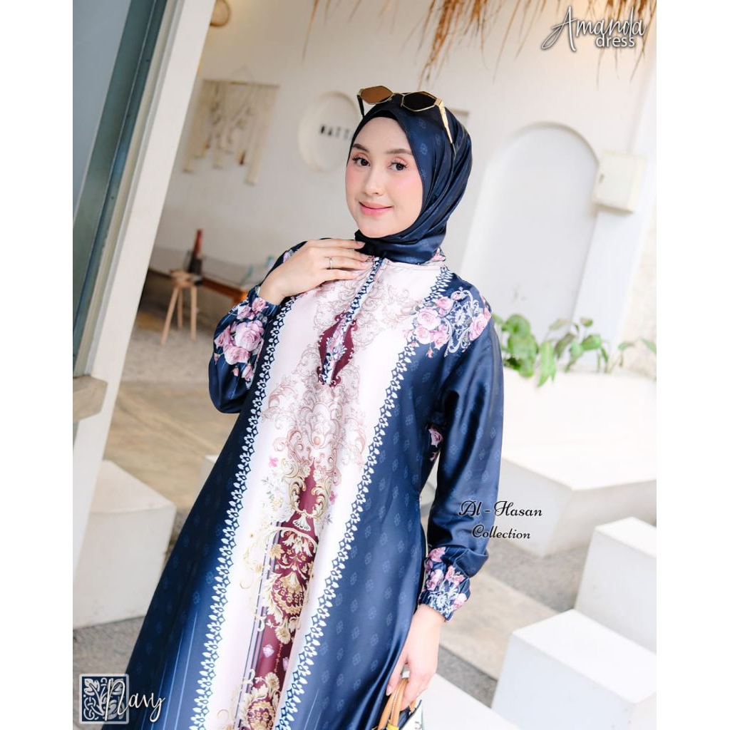 AMANDA Gamis Bahan Silk Sultan ORI by Al-Hasan/ Amanda Dress ORI by Al-Hasan/ Gamis Amanda Dress Al-