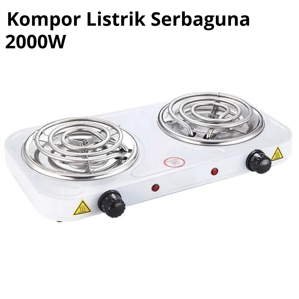 STARLUX Kompor Listrik 2 Tungku Serbaguna Portable 2000W Hemat Listrik Low Watt Hot Plate