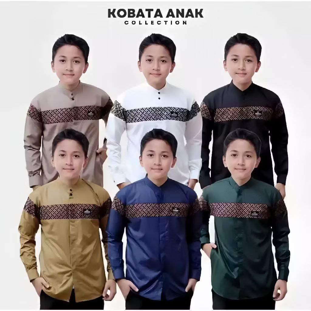 Baju koko anak Laki-laki Trendy masakini motif kobata koko anak tanggung Remaja SD SMP Umur 6-13 Tah