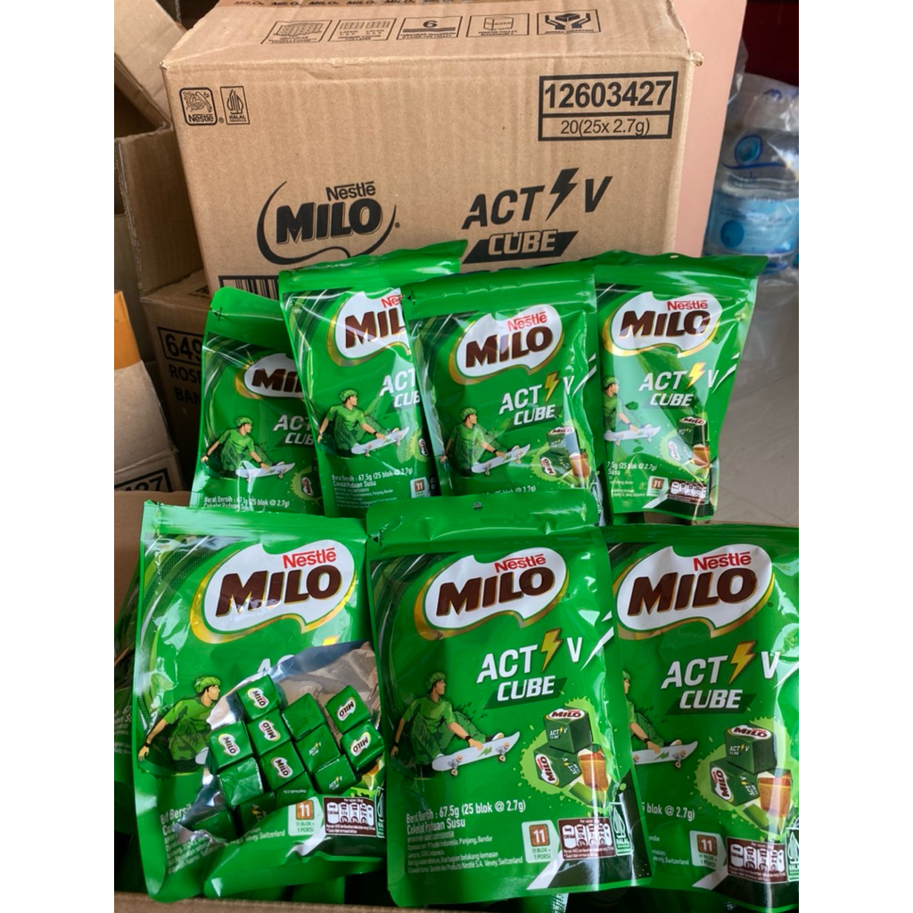 milo cube isi 25 permen coklat milo