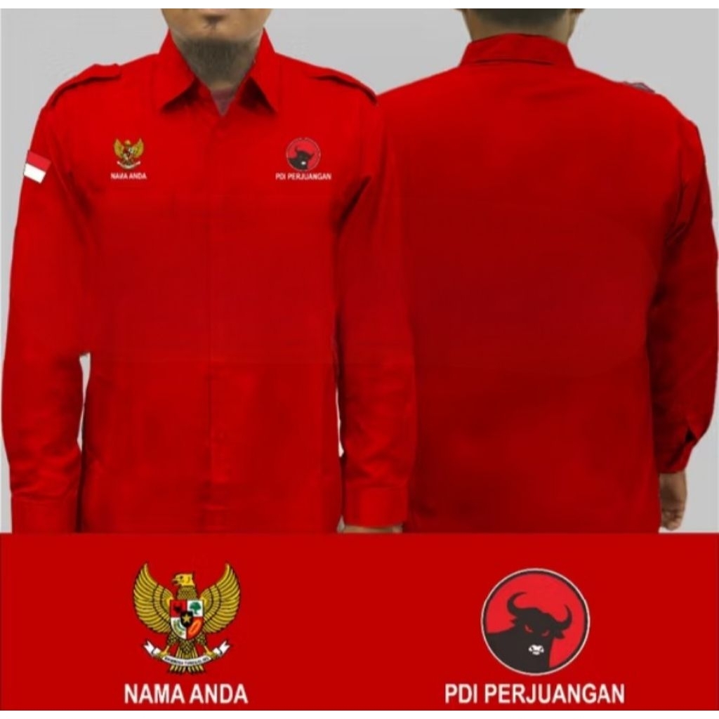 kemeja partai PDI baju pdh partai PDI merah