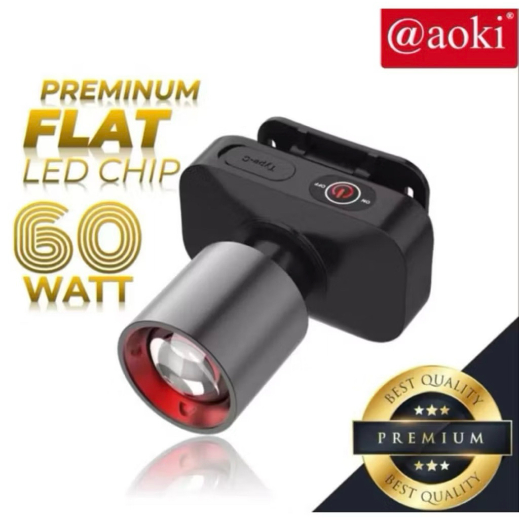 SENTER  LED ZOOM AOKI AK-3685A 60W -CAHAYA SUPER TERANG  AK-3685A- AK 3675A