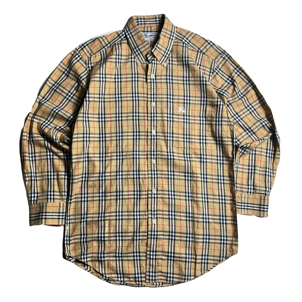 90’s BURBERRYS Nova Check Plaid Shirt Made in England