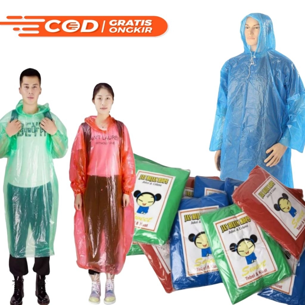 Jas Hujan Palstik Tebal // Jas Hujan Ponco