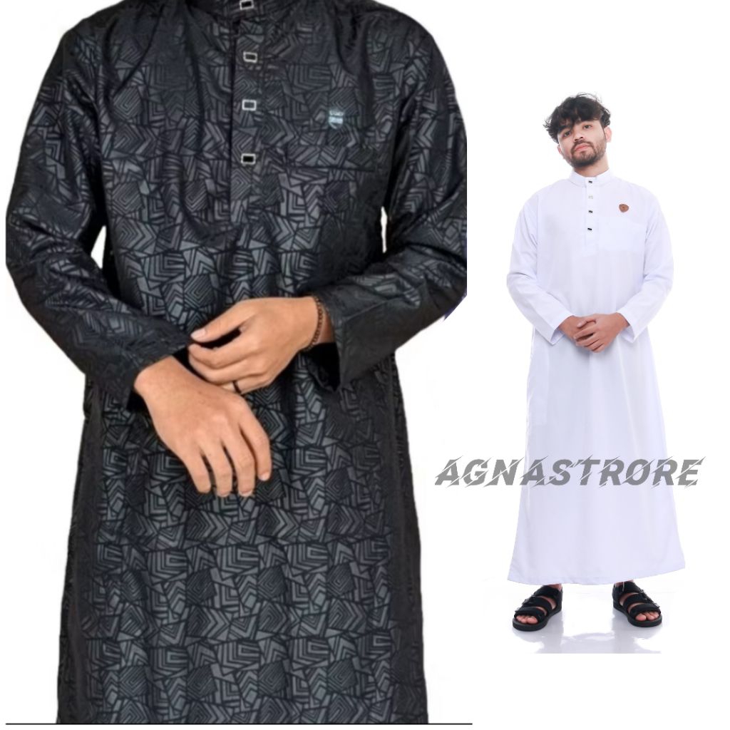 Jubah Gamis Sultan Pria  Remaja Dewasa Motif Sultan Embos