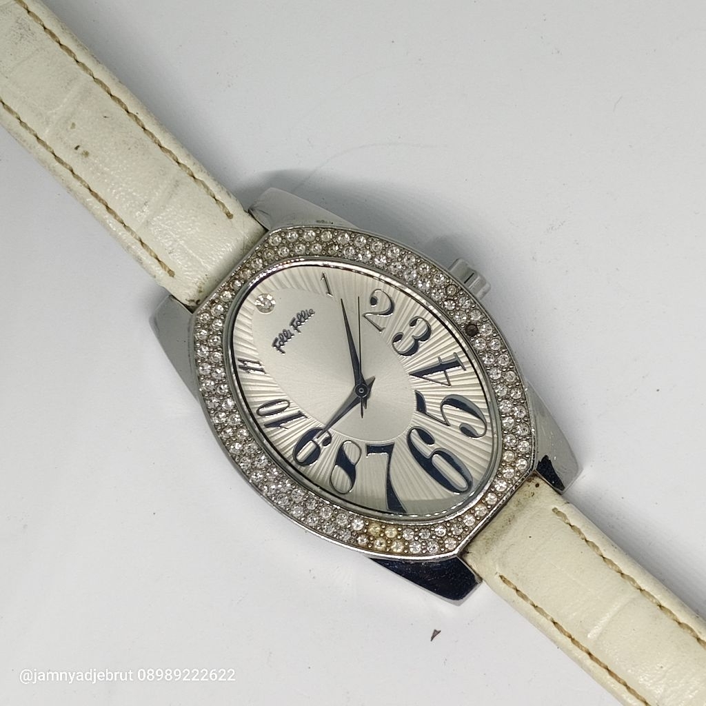 Jam Folli Follie Oval WF5T047 Silver White Bekas