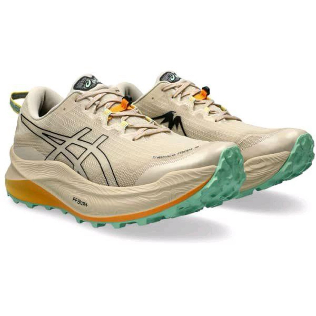 Sepatu Olahraga Outdoor Asics Trabuco Max 3 Beige Orange Blue
